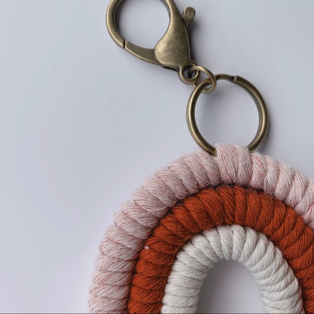 Macrame Rainbow Keychain - Picture 2 of 4
